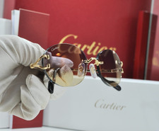 New Cartier Rimless decor c sunglasses gold plated metal Frame glasses CT0551S
