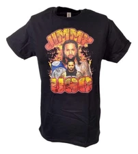 Jimmy Uso Orange Fury Mens Black T-shirt