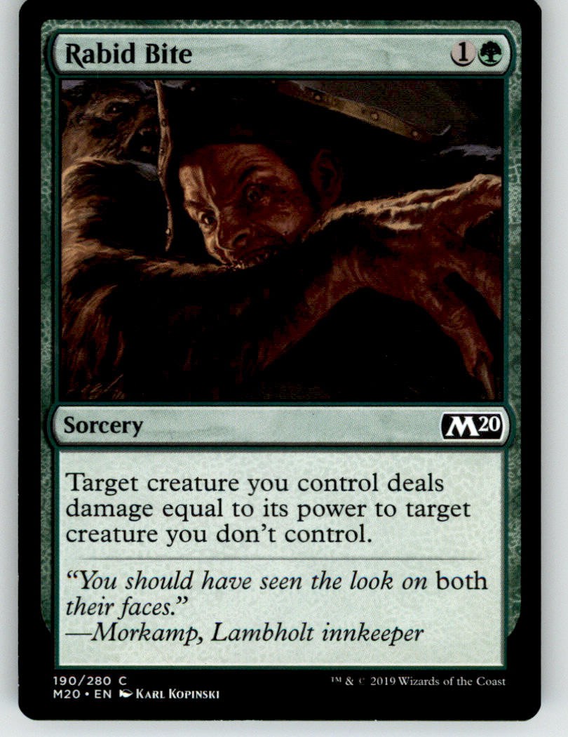 Rabid Bite 190 Common Core Set 2020 Magic: The Gathering Near Mint