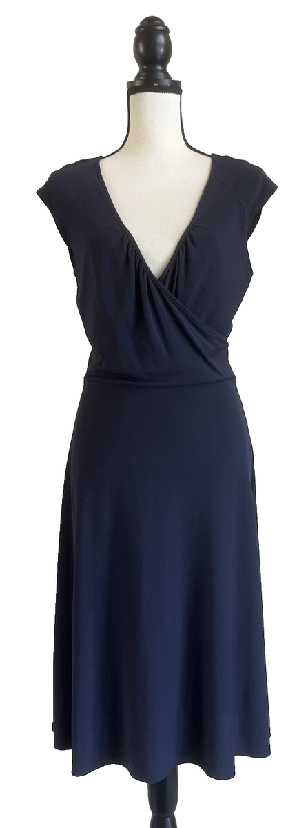ann taylor loft women's dresses Sz 8 Dark Blue Jersey Dress Crossover V-Neck Zip Sleeveless dress Finish:DAB 4-21-26-BMSM-INCLUSION Weddings | Ipswich Country