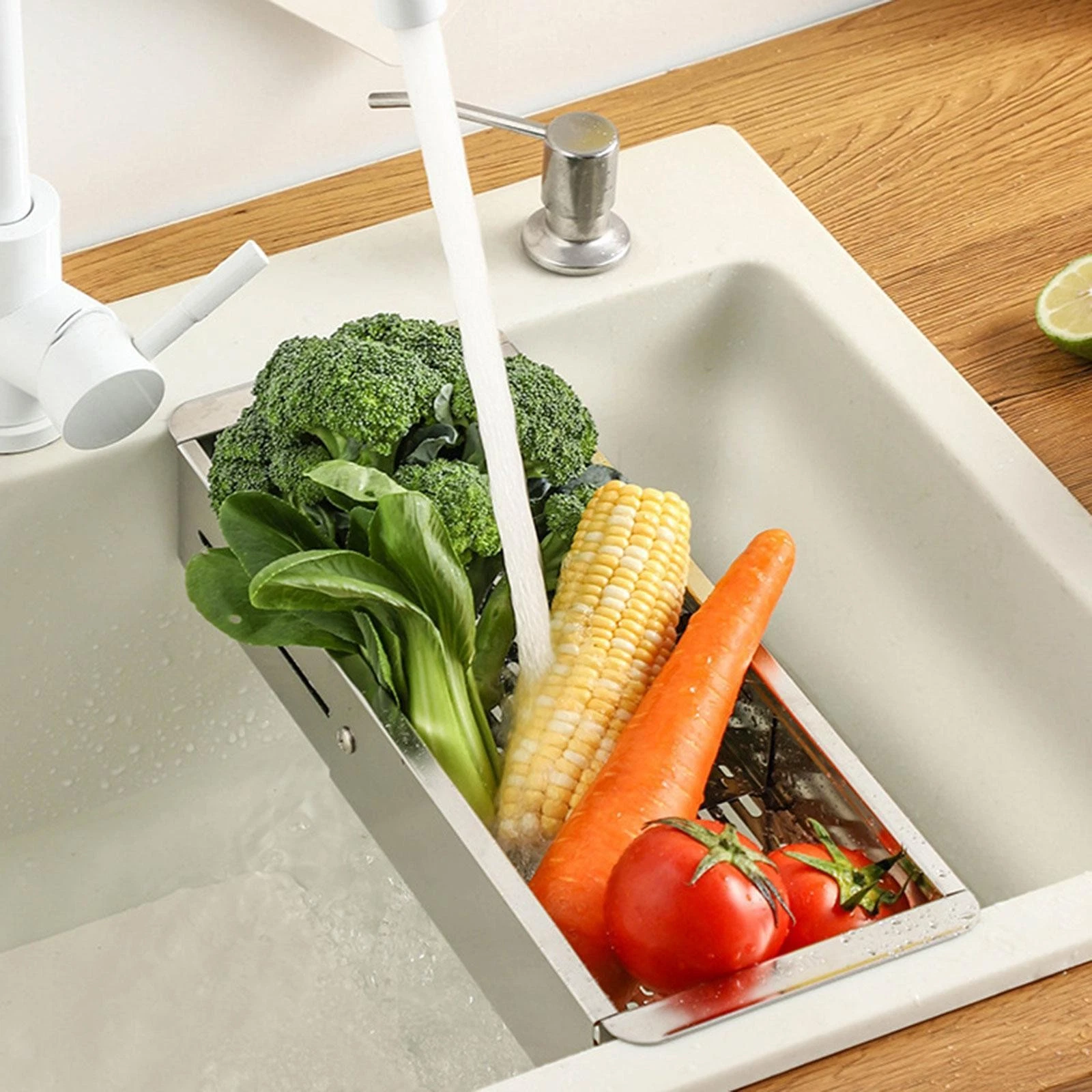 Stainless Steel Sink Tray Expandable Dish Drainer Kitchen Rack Organizer for
Opens in a new window o
