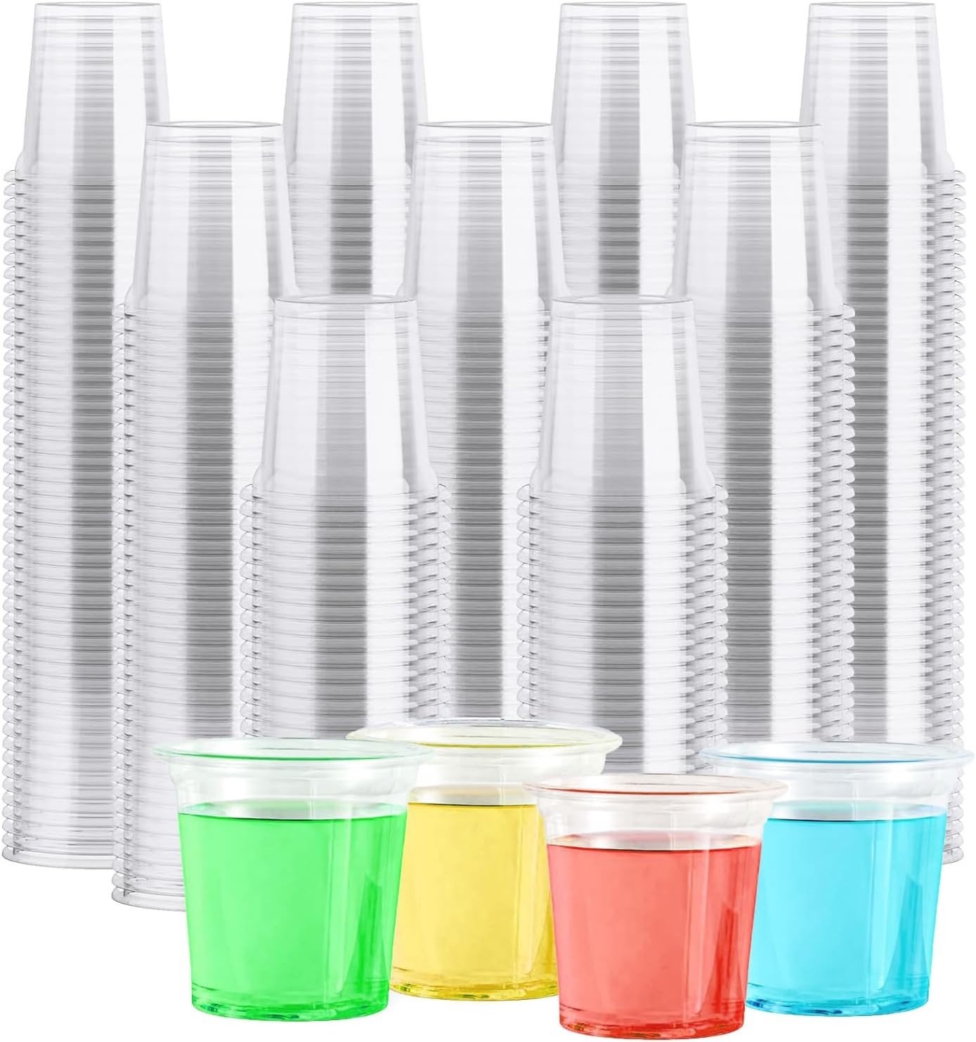 400 Stück Schnapsgläser Plastik 20ml 2cl Shotbecher Wiederverwendbar Party