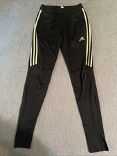 Adidas Tiro Track Pants Women s XS Gold Stripes Pockets Zip Leg Soccer Running