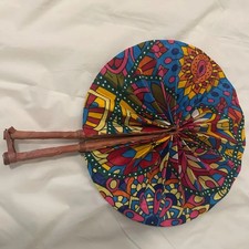 Vibrant Multicolor Mandala Abstract Floral Pattern African Folding Hand Fan