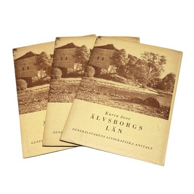 Vintage Sweden Alvsborgs Lan County Map Lot Of 3 Generalstabens Torpa Slott 1951