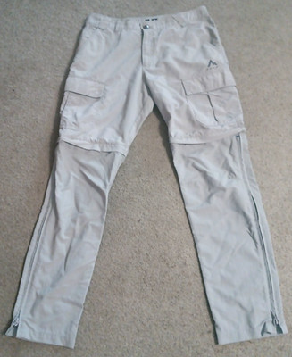 McKinley Mens Convertible Cargo Pants Dry Climate Large Gray Hiking Fishing