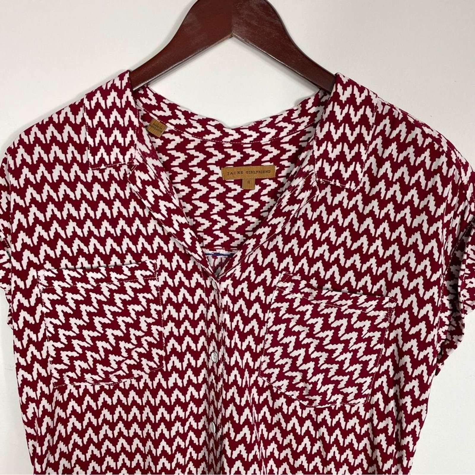 Jachs Girlfriend Button Down Patterned Tencel Blo… - image 4