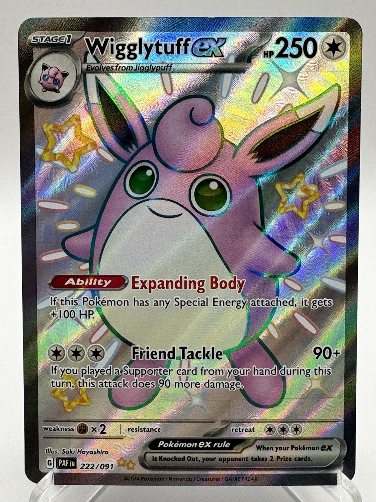 Pokemon Card TCG - Wigglytuff ex 222/091 Shiny Ultra Rare Paldean Fates 