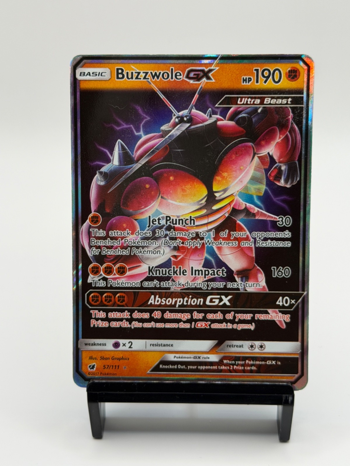 Buzzwole GX 57/111 Holo GX Rare Crimson Invasion Pokemon NM/M