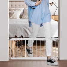 Short Dog Gate Indoor - 10" Tall Small Dog Gate 18"-36'' Width WHITE