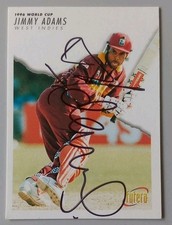 Jimmy Adams West Indies 1996 Futera World Cup Cricket Signed Autograph Card