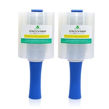 Industrial Stretch Wrap Film with Handle Clear 5 in x 1000 ft 2 Pcs