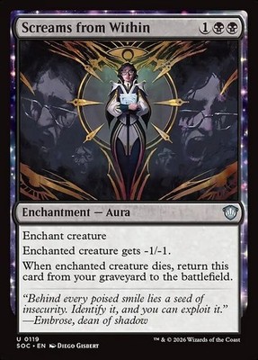 *MtG: 4x Screams from Within - Commander Secrets of Strixhaven UC - magicman*