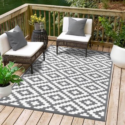 Green Decore Teppich Nirvana grau weiß 120x180cm wasserdicht Outdoor Garten