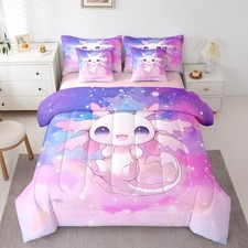 Cartoon Axolotl 7-Piece Bedding Set for Girls Teen,Cute Axolotl Queen Comfort...