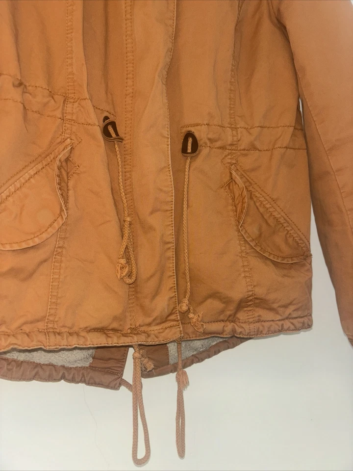 Parka H&M Dividida Talla Pequeña Naranja Imitación Piel Forrada en Pilas Mujer Pescador Exterior Gorp Foto 2 de 4