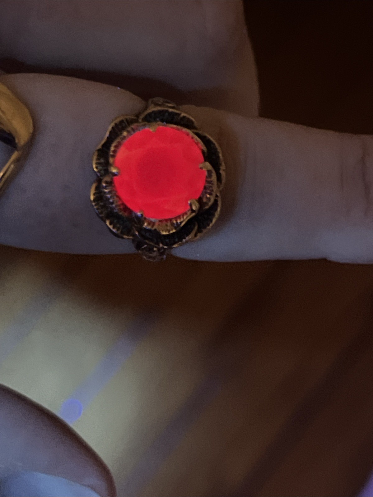 Antique Natural Ruby Rose Ring - image 10