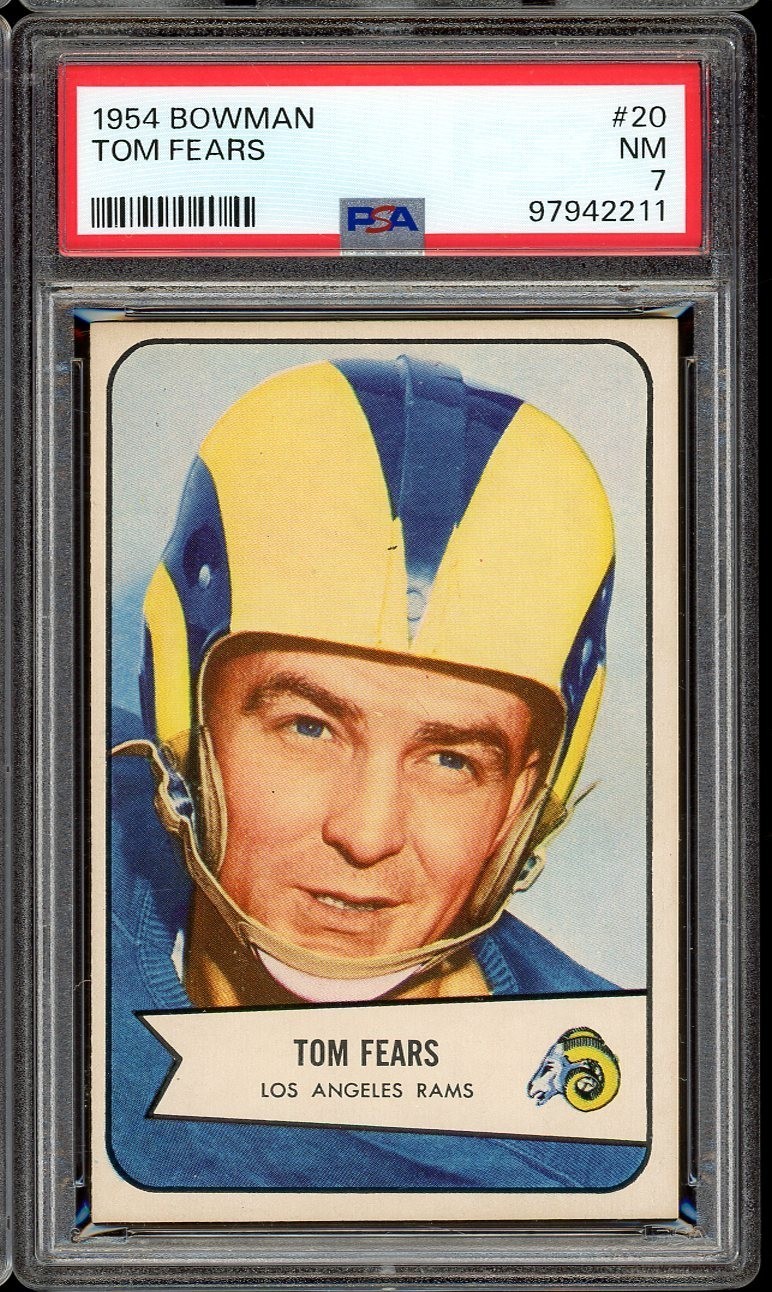 1954 Bowman Football #20 Tom Fears PSA 7