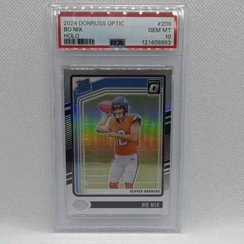 2024 Panini Donruss Optic Rated Rookie Bo Nix #209 Holo Denver Broncos PSA 10