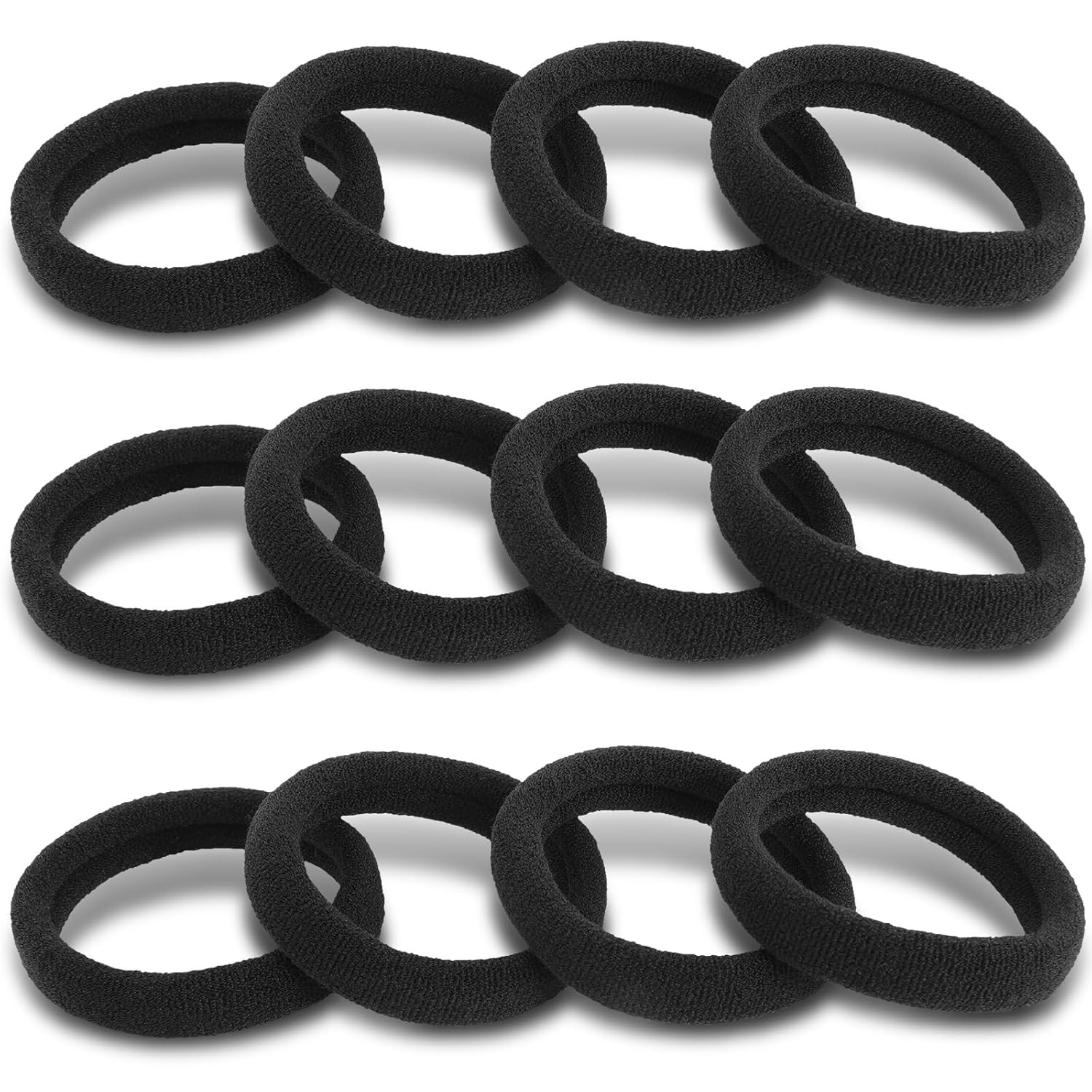 120PCS DWKFEOQ Black Hair Ties for Women Girls, Elastic Ponytail Holders, Cotton