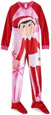 NWT Elf on the Shelf 1p Fleece Footed Pajamas, Red  Pink, Size 4