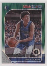 2019 Panini NBA Hoops Premium Stock Green Flash Prizm 45/99 Justin Jackson 02v3