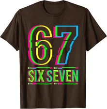 Retro 67 Meme Funny Six Seven Meme 6 7 Meme Fun Unisex T-Shirt