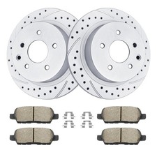 Rear Brake Kit Disc Rotors Ceramic Pads Replacement 11.46 Inch Rotor