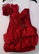 Sherri Hill Red Cocktail Dress Party Christmas Prom Formal Pageant Designer Sz 4