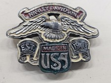 Harley Davidson Vintage Eagle Made in the USA multi color Belt Buckle