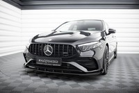 Frontlippe + Flaps Passend FüR Mercedes-Amg A35 W177 FL Schwarz Hochglanz