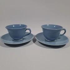 VTG 1940s LuRay Pastels Taylor Smith Taylor Blue Cup Saucer Lot 2 READ
