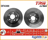 2 St. Bremsscheibe Trw DF4388 FüR Bmw X3