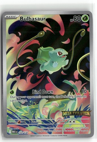 Holofoil Bulbasaur (Mega Evolution Stamped) 133/132 NM Miscellaneous Cards &...
