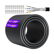 Cat 7 Outdoor Ethernet Cable 500ft 20 RJ45 , SFTP Cat 7 Triple Shielded Ethe...