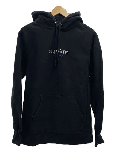 Felpa Supreme con cappuccio 16AW cromata logo classico con cappuccio L cotone nero usata