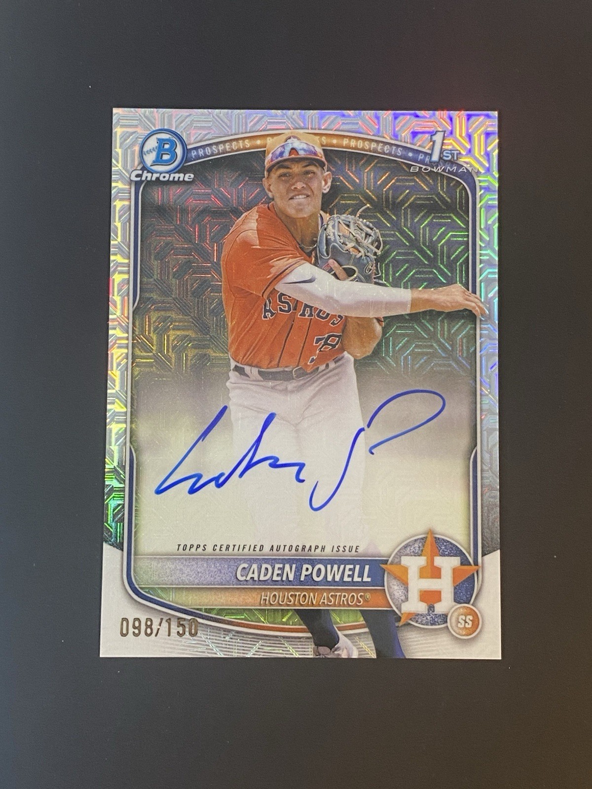2025 Bowman Chrome Caden Powell Auto HTA Choice Refractor 1st #145/150