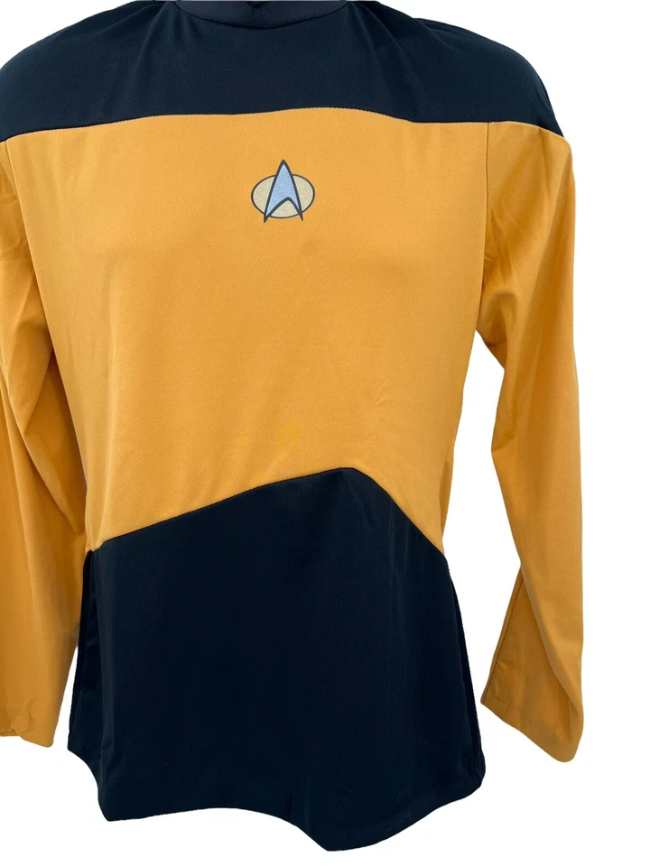 星际迷航下一代 TNG 金色操作衬衫 Cosplay 男式 M 码 — 第 2/4 张图片