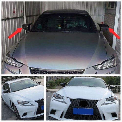Gloss Black FOR 14-2020 LEXUS IS200 300 350 M HORN STYLE SIDE MIRROR COVER CAP - Picture 3 of 10