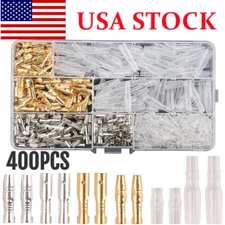 400pcs Motorcycle Brass Bullet Connector 3.9mm Male & Female Electrical Terminal