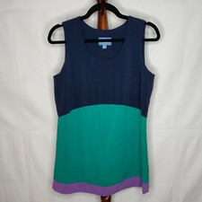 Simply Vera Vera Wang women's size S tunic tank multicolor scoop neck pleated