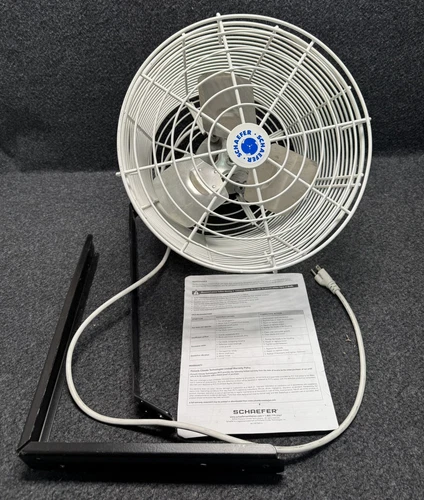 SCHAEFER Wall Mount Industrial Fan 12" Blade 1500 CFM 115/230V AC White