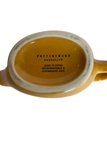 Pottery Barn Gravy Boat SAUSALITO Golden Yellow Amber 9.25" Excellent Condition - Picture 6 of 6