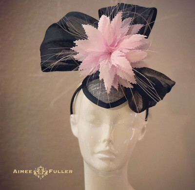 Black Soft Pink Ascot Kentucky Derby Fascinator Valentine's Easter Hat Ascot