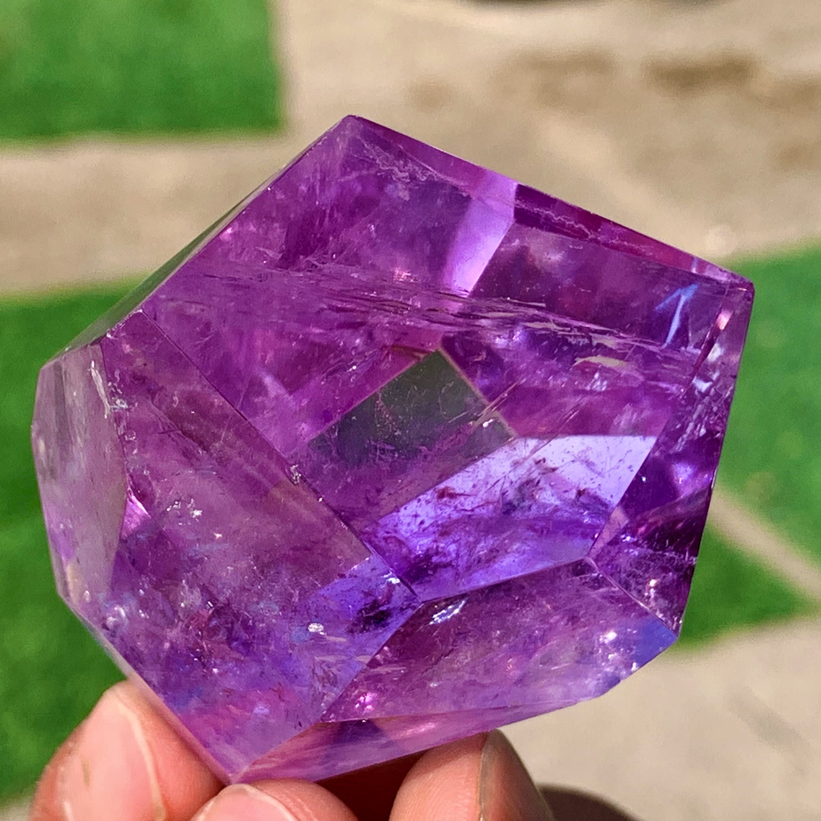 Natural 98G Amethyst Rainbow Polished Healing Stone Specimen