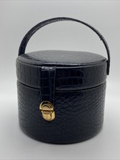 Saks Fifth Avenue Vintage Make Up Purse Cosmetic Bag Snakeskin Mirror