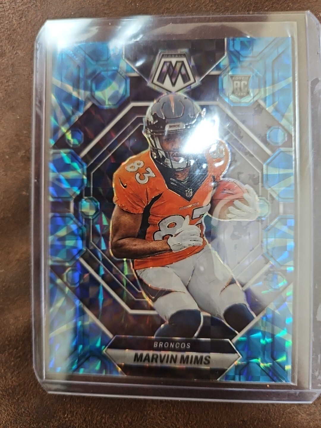 2023 Panini Mosaic - Rookies Reactive Blue Mosaic Prizm #346 Marvin Mims (RC)
