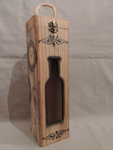 Wooden with decoupaz case- box for whisky- wine- brandy 35x10cm - Picture 7 of 12