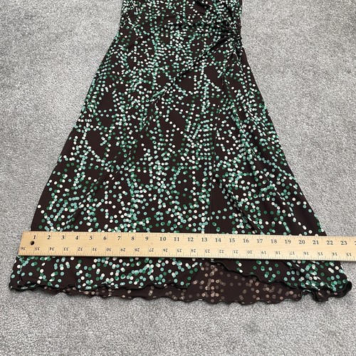 Studio M Maxi Wrap Dress Womens Small Multicolor Polka Dot Sleeveless V-Neck - Picture 9 of 13