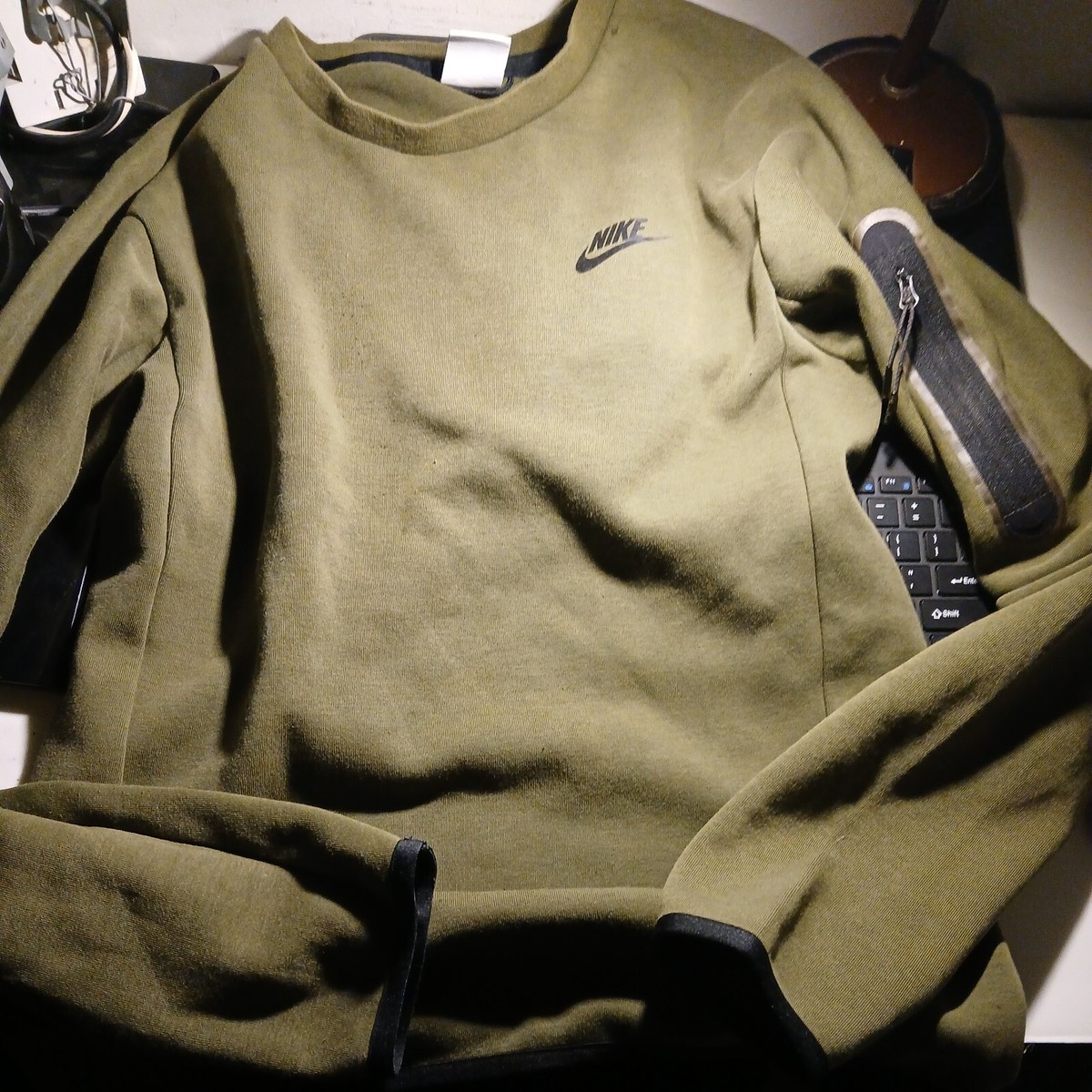 nike tech fleece khaki green jumper old season mens xs UK